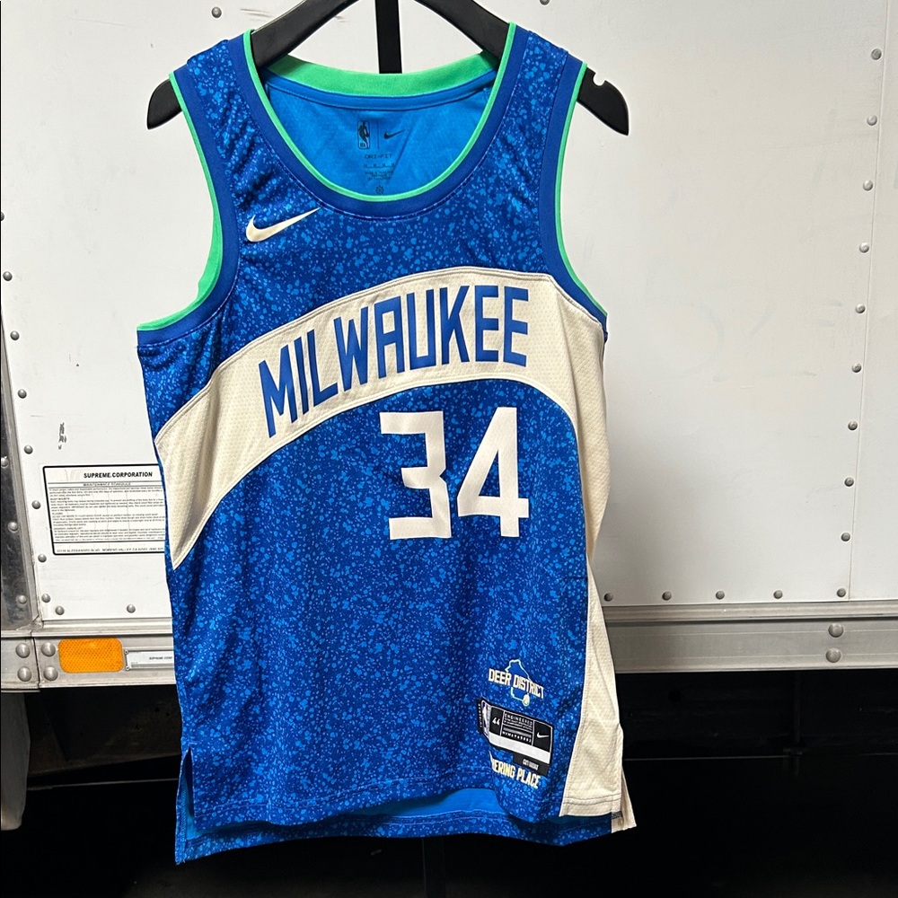 Nike Blue and Green Men's Jersey